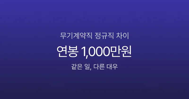무기계약직 정규직 차이 — 같은 일 해도 연봉 1,000만원 덜 받는 이유