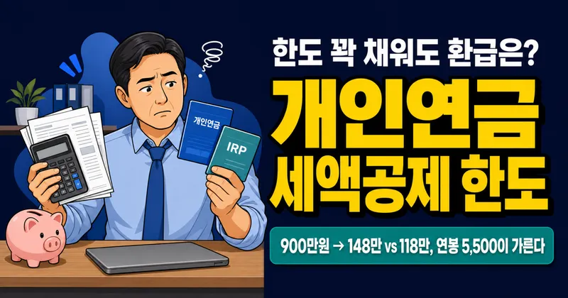 개인연금 세액공제 한도 900만원, 꽉 채워도 환급 118만원? 연봉 5,500 넘으면 30만원 사라집니다