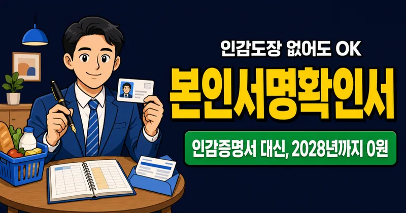본인서명사실확인서, 인감증명서 대신 무료로 발급받는다고요?