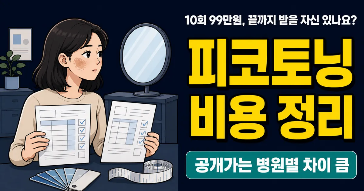 피코토닝 비용 정리 — 1회 단가와 10회 패키지 가격 비교
