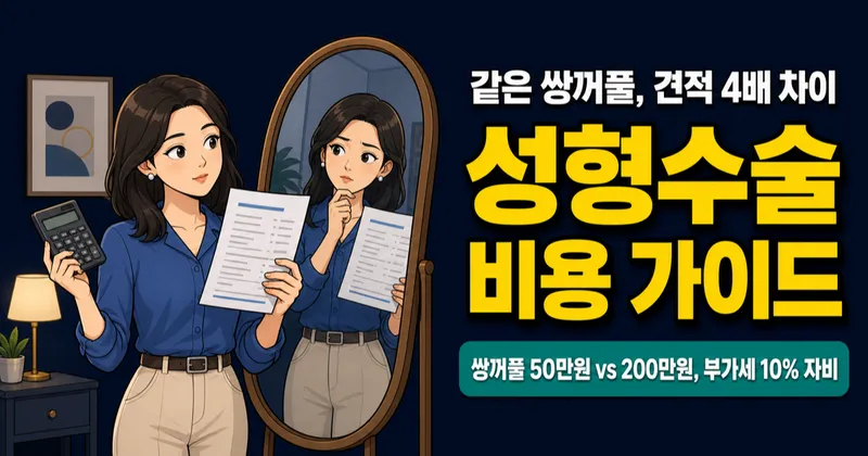 성형수술 비용, 같은 쌍꺼풀인데 50만원 vs 200만원? 견적 4배 차이 이유