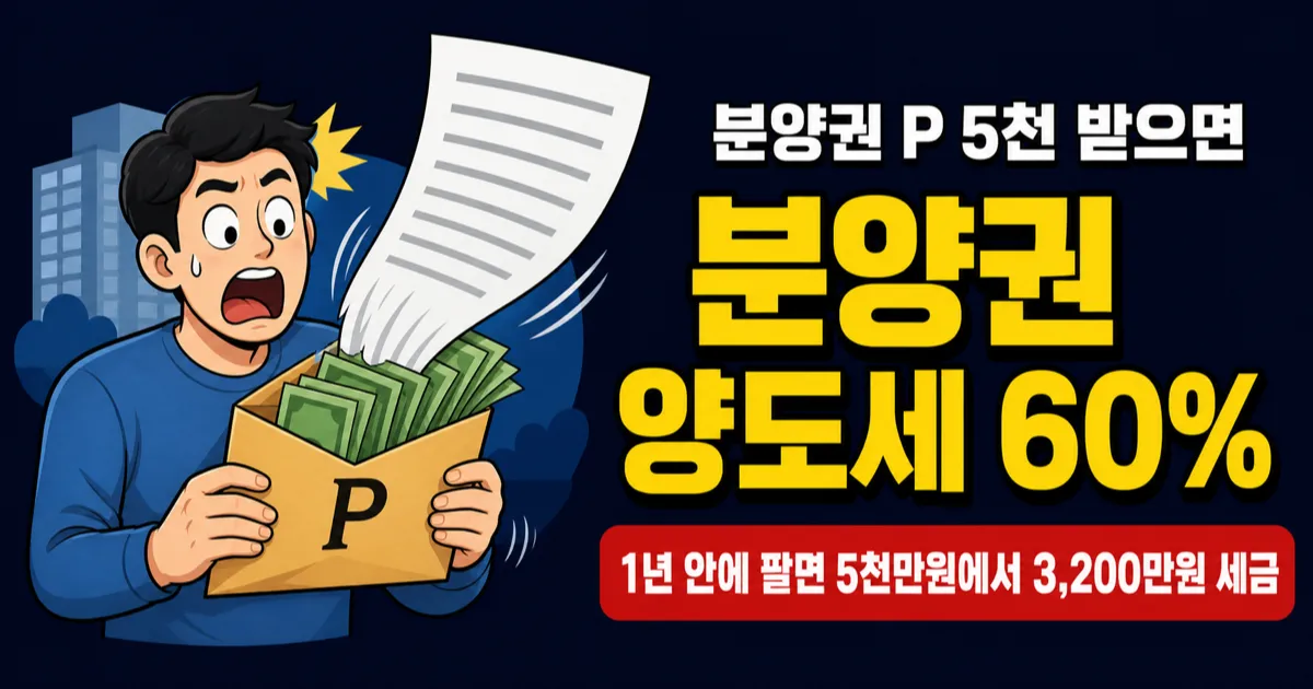 분양권 양도소득세 세율과 계산 사례
