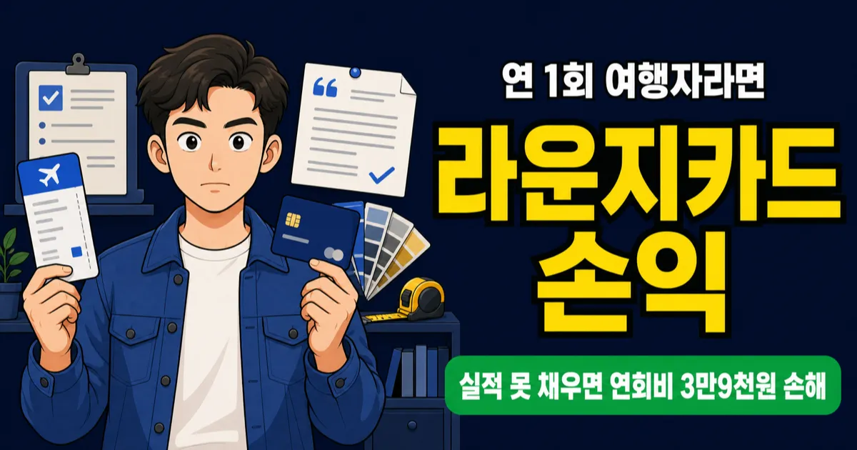 공항라운지카드 연회비 3만9천원, 1년에 몇 번 써야 이득일까?