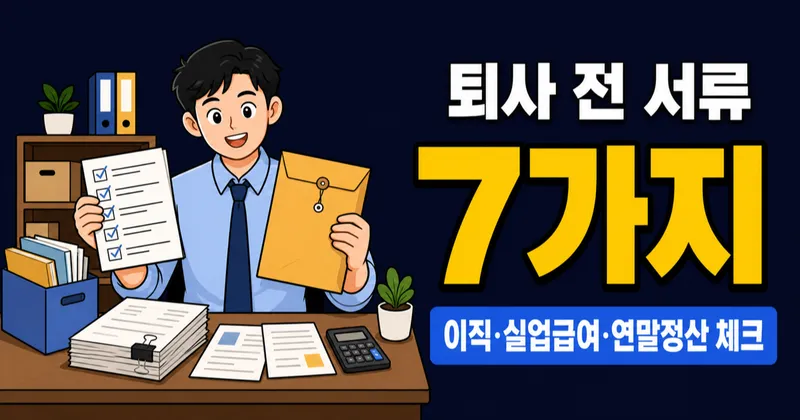 퇴사 전 이거 안 챙기면 후회합니다, 필수 서류 7가지 체크리스트