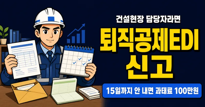 퇴직공제EDI 신고, 15일 놓치면 과태료 100만원?