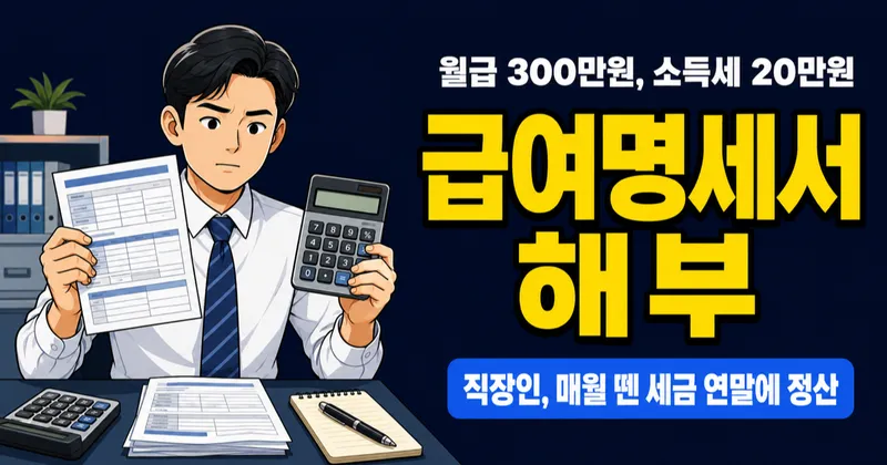 월급 300만원인데 소득세가 20만원? 급여명세서 항목 해부