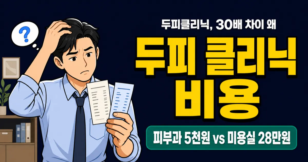 두피 클리닉 비용 4가지 경로, 1회 1만원 피부과부터 28만원 미용실까지
