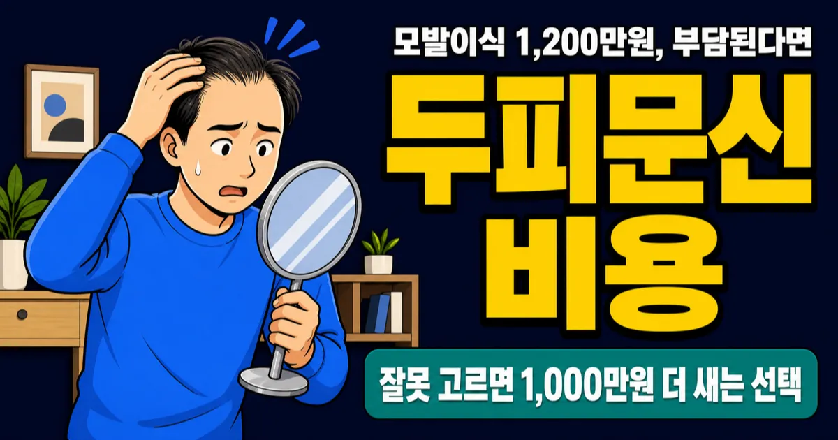 두피문신 비용 80만원부터, 모발이식 1,200만원과 뭐가 다른가?