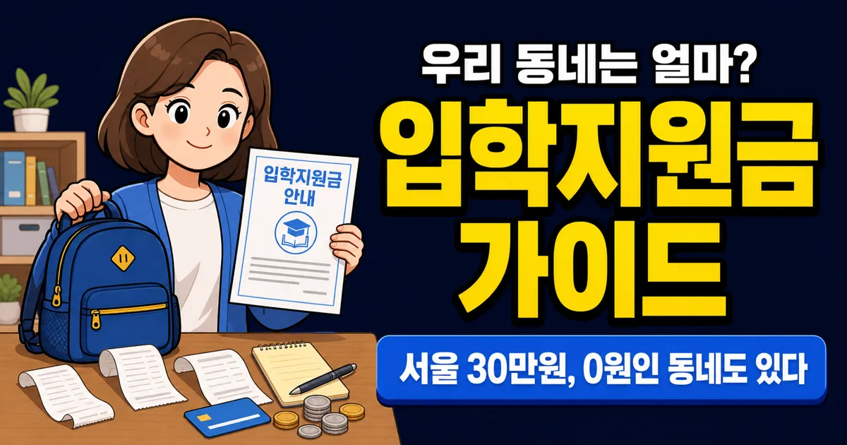 입학지원금, 우리 동네는 얼마? 서울 30만원인데 0원인 곳도 있어요