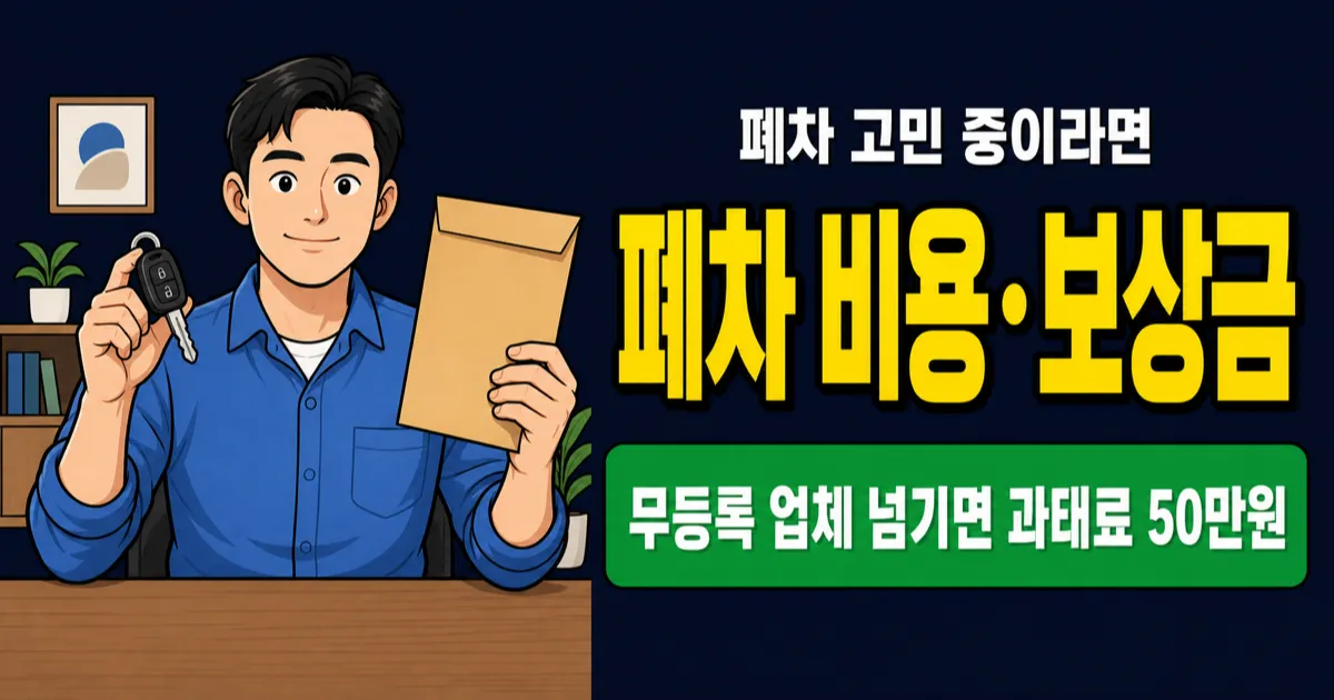 폐차 비용 0원인데 보상금 30만원? 절차·서류·조기폐차 지원금까지