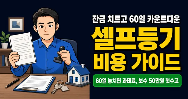 셀프등기 이전 비용, 법무사 50만원 아끼려다 60일 놓치면?