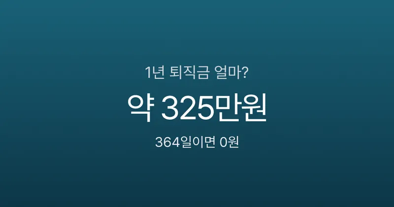 1년 퇴직금 얼마? 딱 364일이면 한 푼도 못 받는다