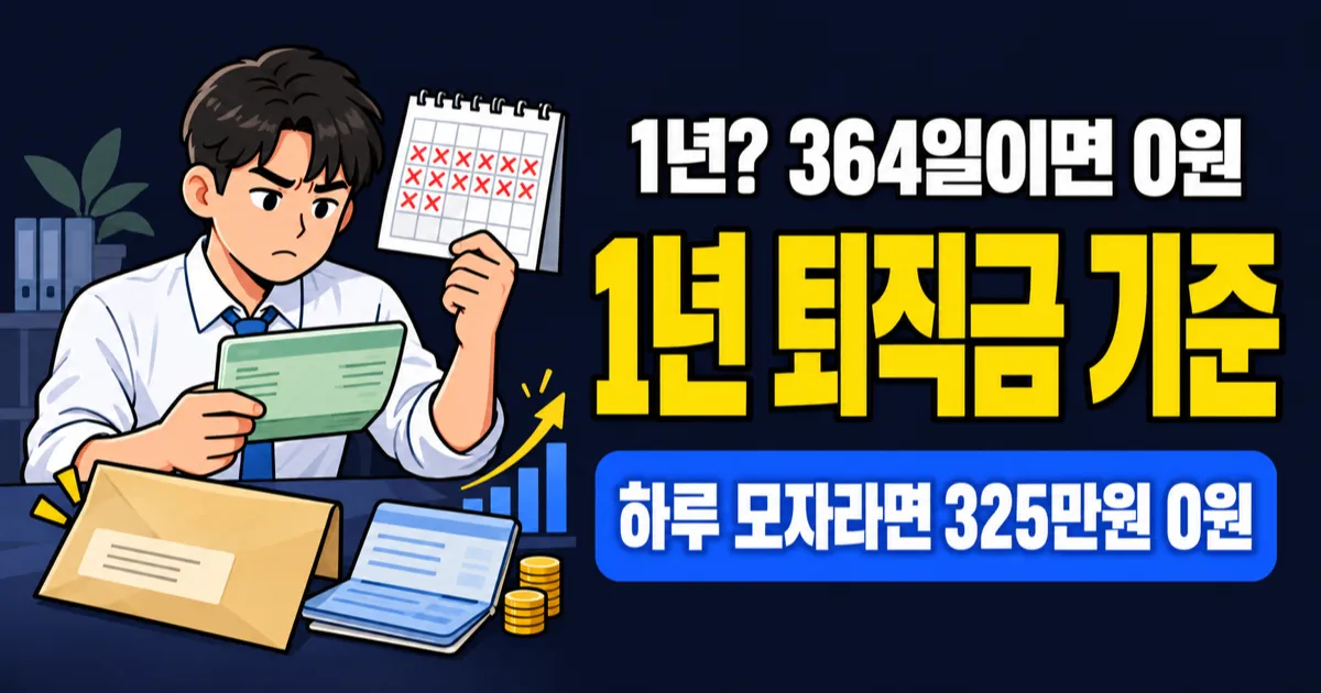 1년 퇴직금 얼마? 딱 364일이면 한 푼도 못 받는다