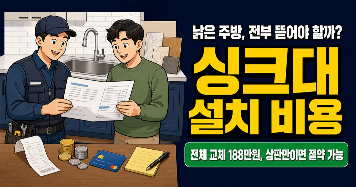 싱크대 설치 비용 비교