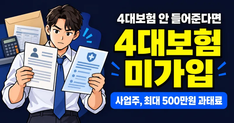 4대보험 안 들어주면 문제 되나요? 사업주 벌금·근로자 불이익