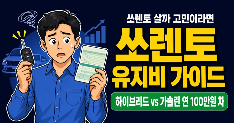 쏘렌토 유지비 연 388만원, 하이브리드 vs 가솔린 100만원 차이?