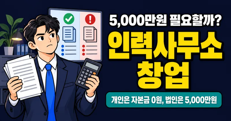 인력사무소창업, 자본금 5,000만원 필요할까? 개인 등록은 0원입니다