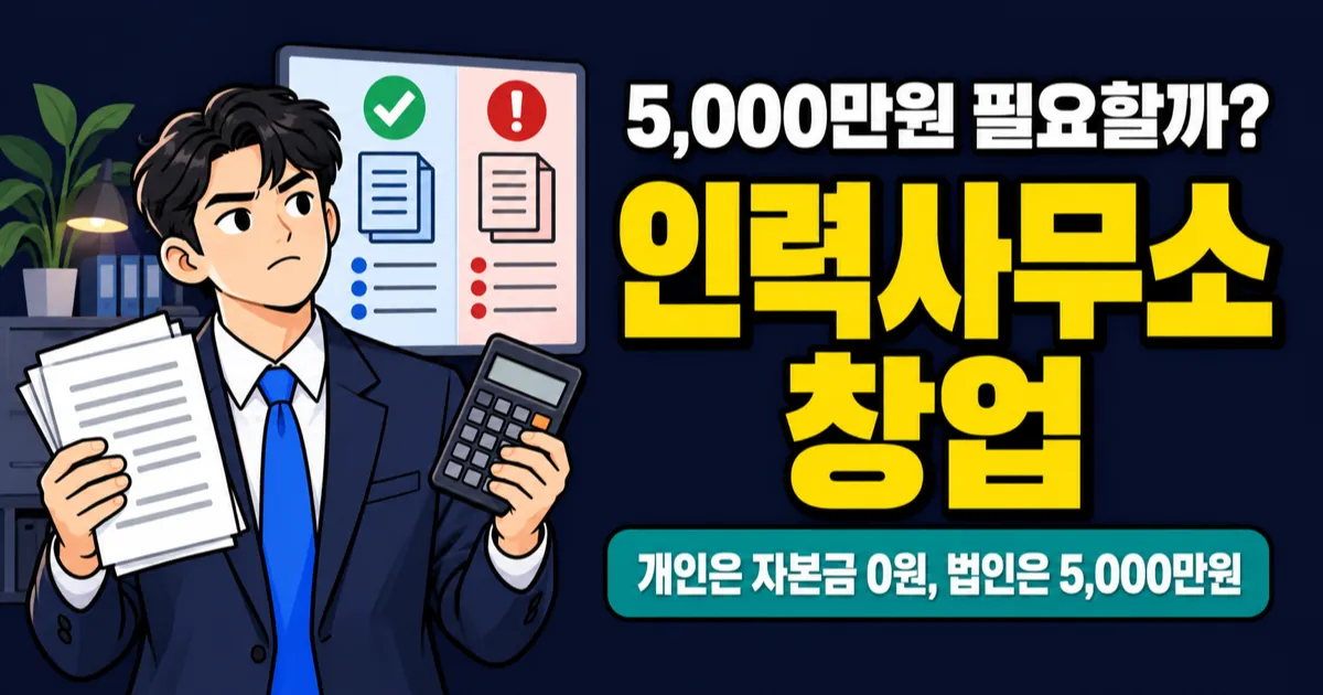 인력사무소창업, 자본금 5,000만원 필요할까? 개인 등록은 0원입니다