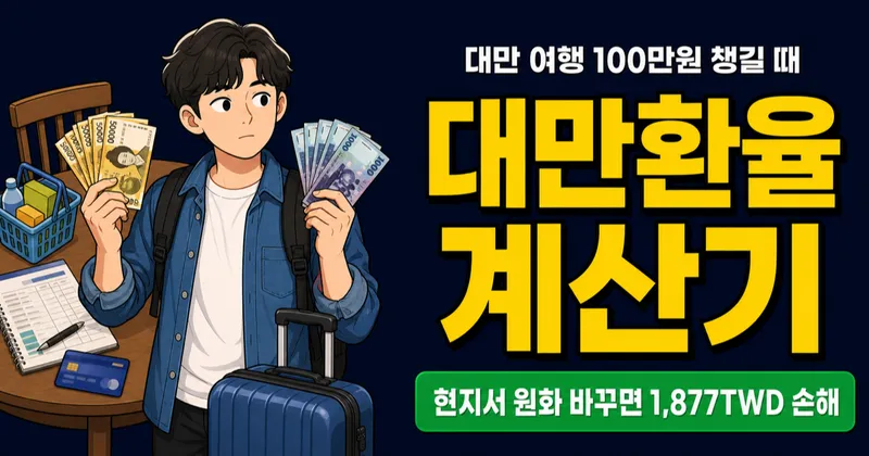 대만환율, 100만원이면 2만3057 대만달러인데 현지 환전은?