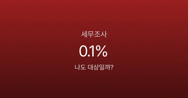 세무조사 대상 선정 확률 0.1%, 그래도 나한테 올 수 있다고요?