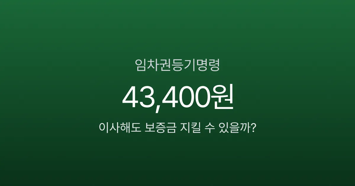 임차권등기명령, 비용 43,400원으로 보증금 지키는 4단계 절차