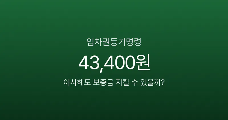 임차권등기명령, 비용 43,400원으로 보증금 지키는 4단계 절차