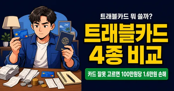 트래블카드 추천 4종 비교, 수수료 0원 조건이 제각각인 이유