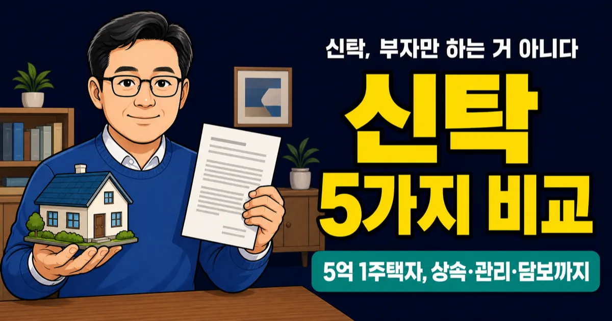 신탁, 부자만 하는 거 아닌가요? 5가지 유형별 수수료와 활용법 비교
