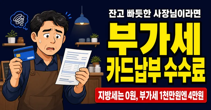 부가세 카드납부, 수수료 0.8%→0.4%로 내렸다는데 1천만원이면 얼마?