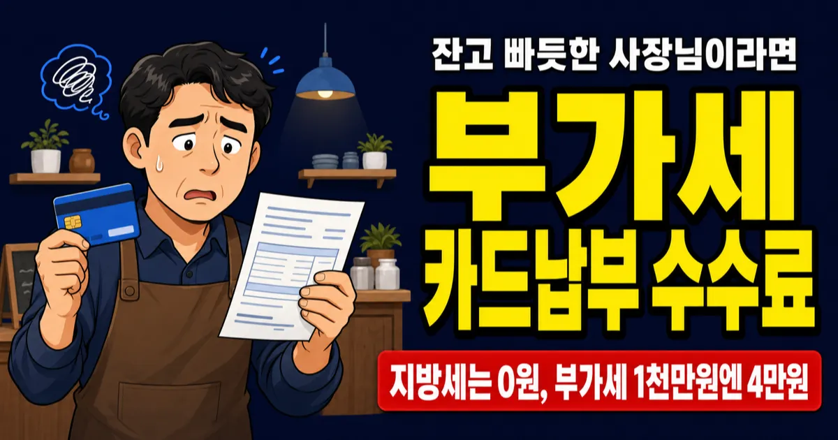 부가세 카드납부, 수수료 0.8%→0.4%로 내렸다는데 1천만원이면 얼마?