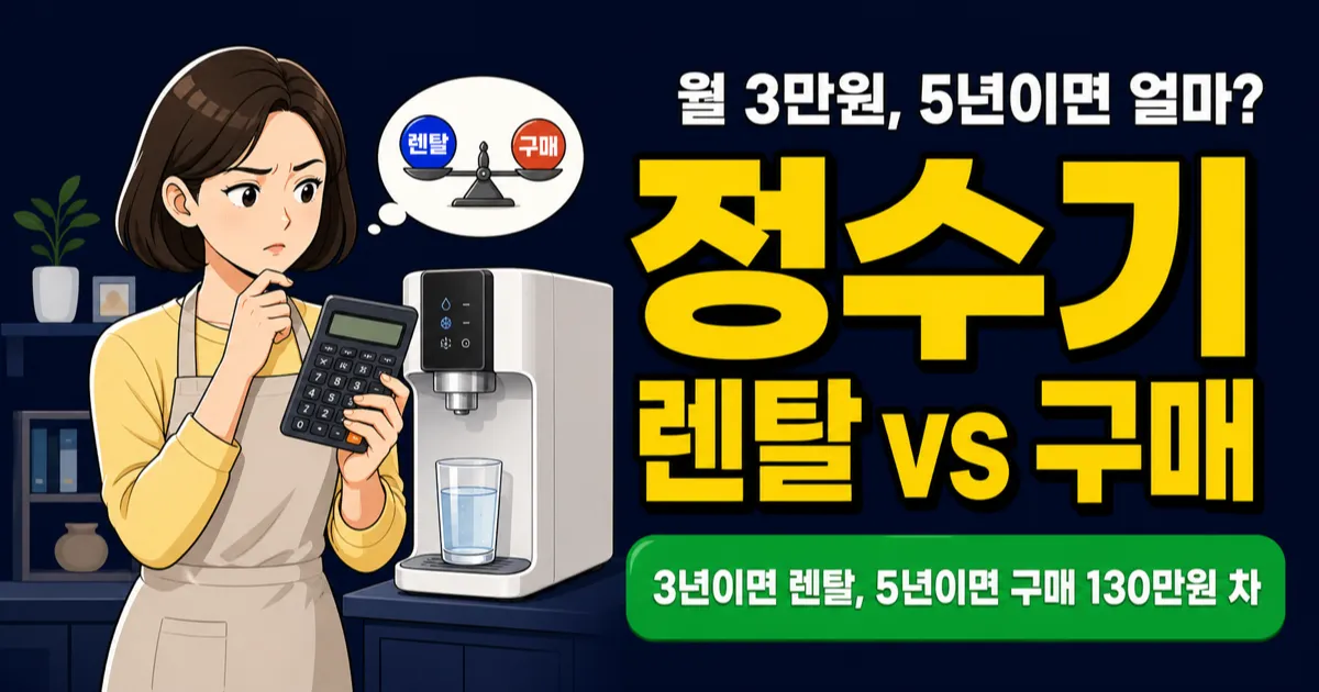정수기 렌탈 월 3만원, 5년이면 180만원인데 구매가 나을까?