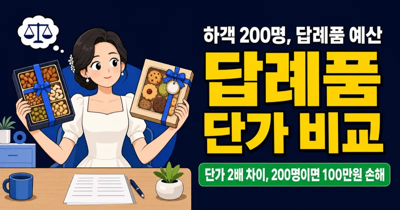 결혼 답례품 1인당 3,000원이면 충분할까? 하객 200명 기준 예산 시뮬레이션