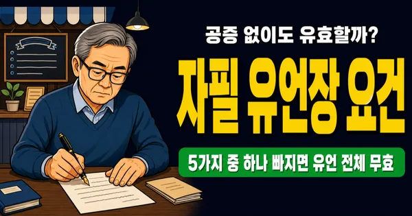 유언장 자필로 쓰면 효력 있나요? 공증 없이 유효한 5가지 조건
