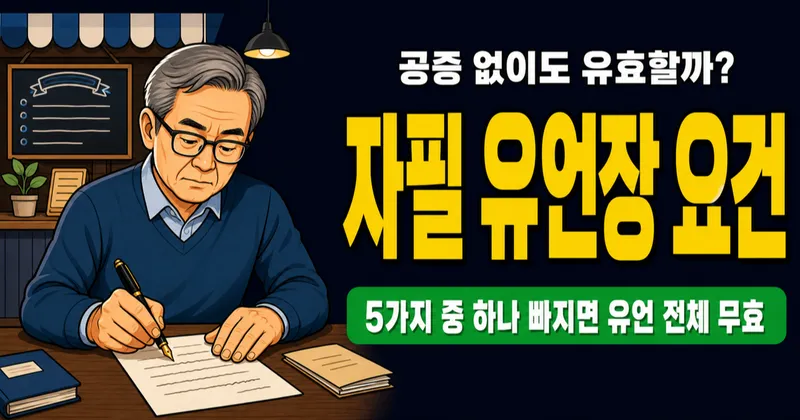 유언장 자필로 쓰면 효력 있나요? 공증 없이 유효한 5가지 조건