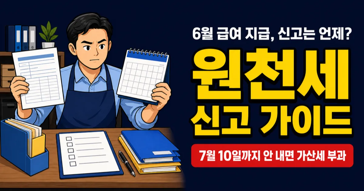 원천세 신고, 10일 넘기면 가산세? 홈택스 5단계