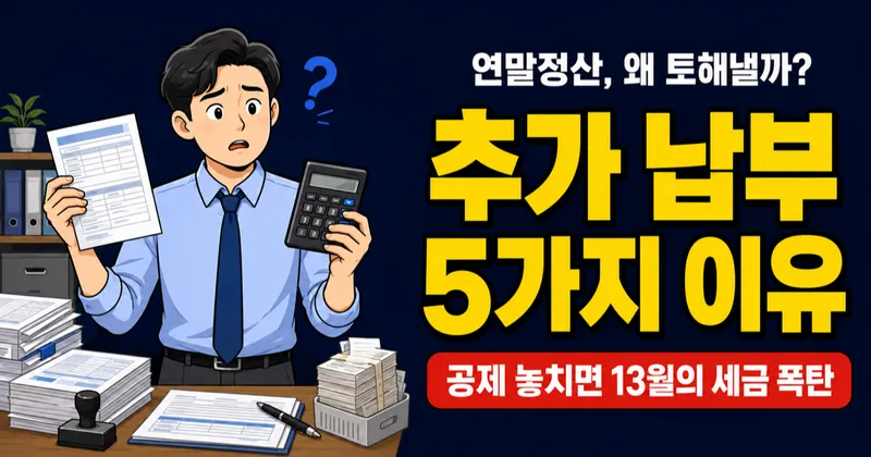 연말정산 추가 납부 나오면 왜 그런가요? 토해내는 5가지 이유