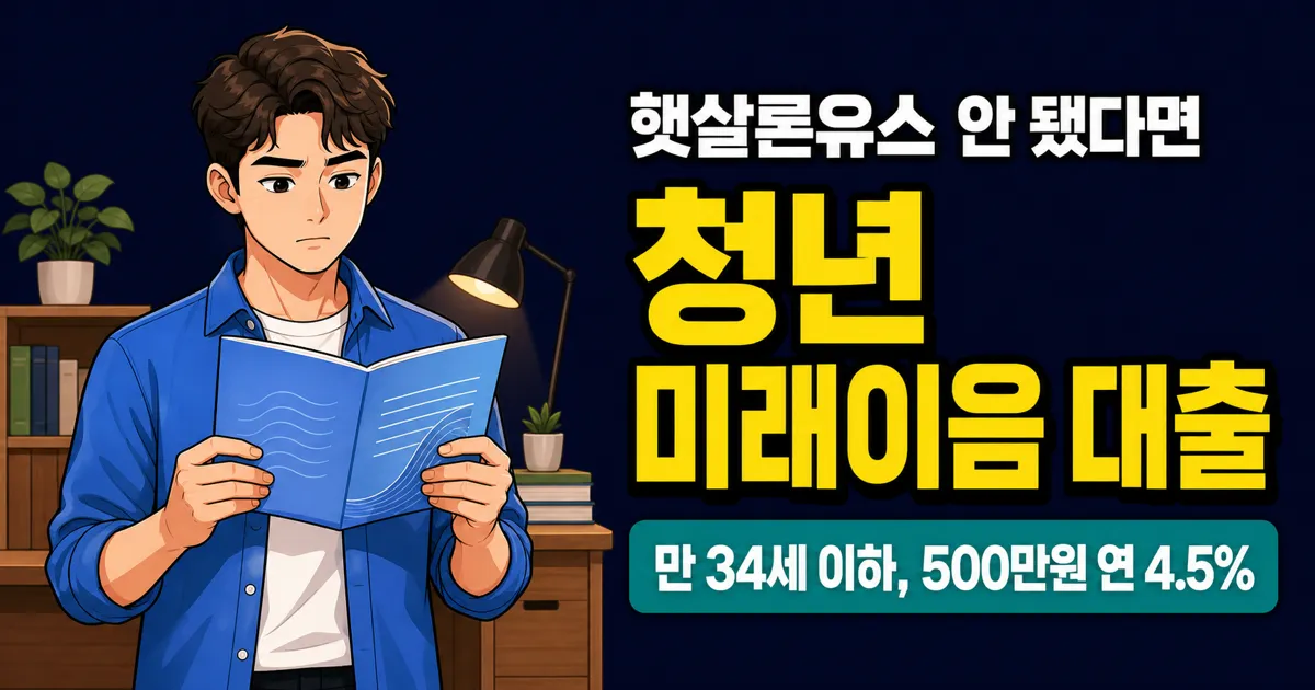 청년 미래이음 대출, 500만원 6년 거치에 연 4.5%? 햇살론유스 안 되면 이거