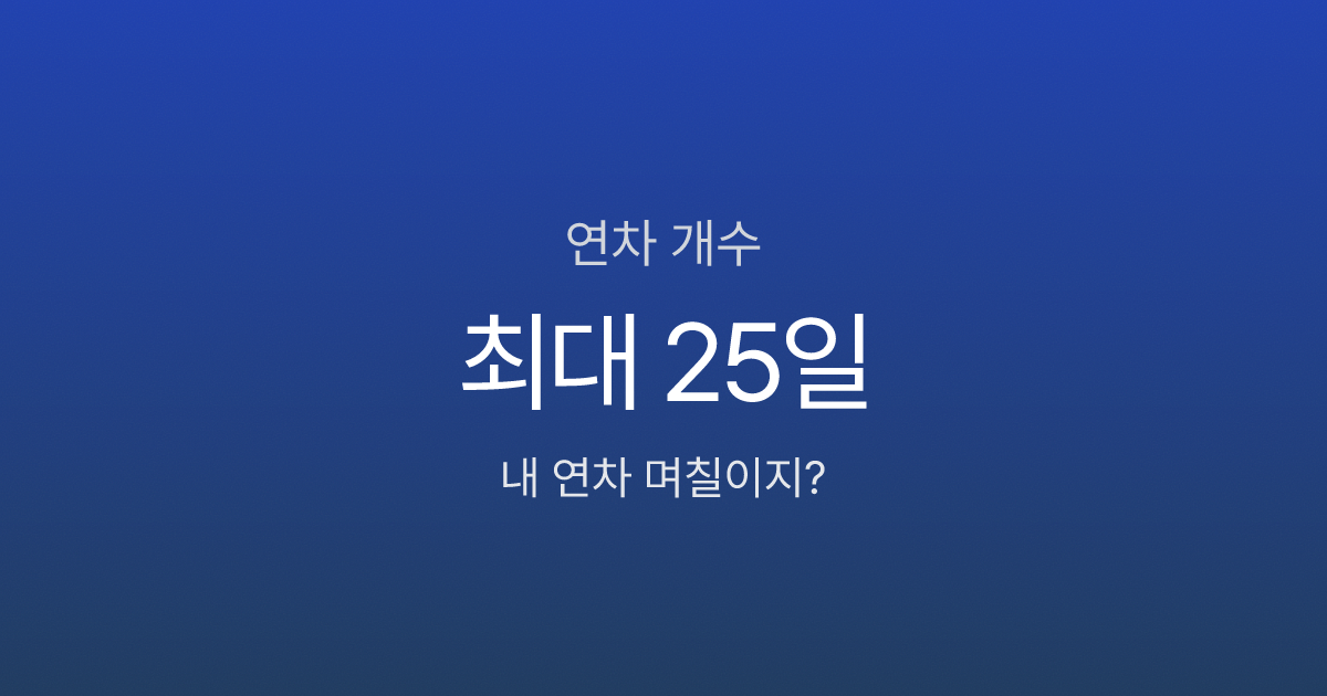 연차 개수 계산법 인포그래픽