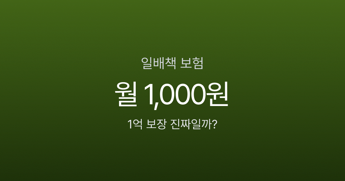 일상생활배상책임보험, 월 1,000원으로 1억 보장? 가입 전 반드시 확인할 3가지