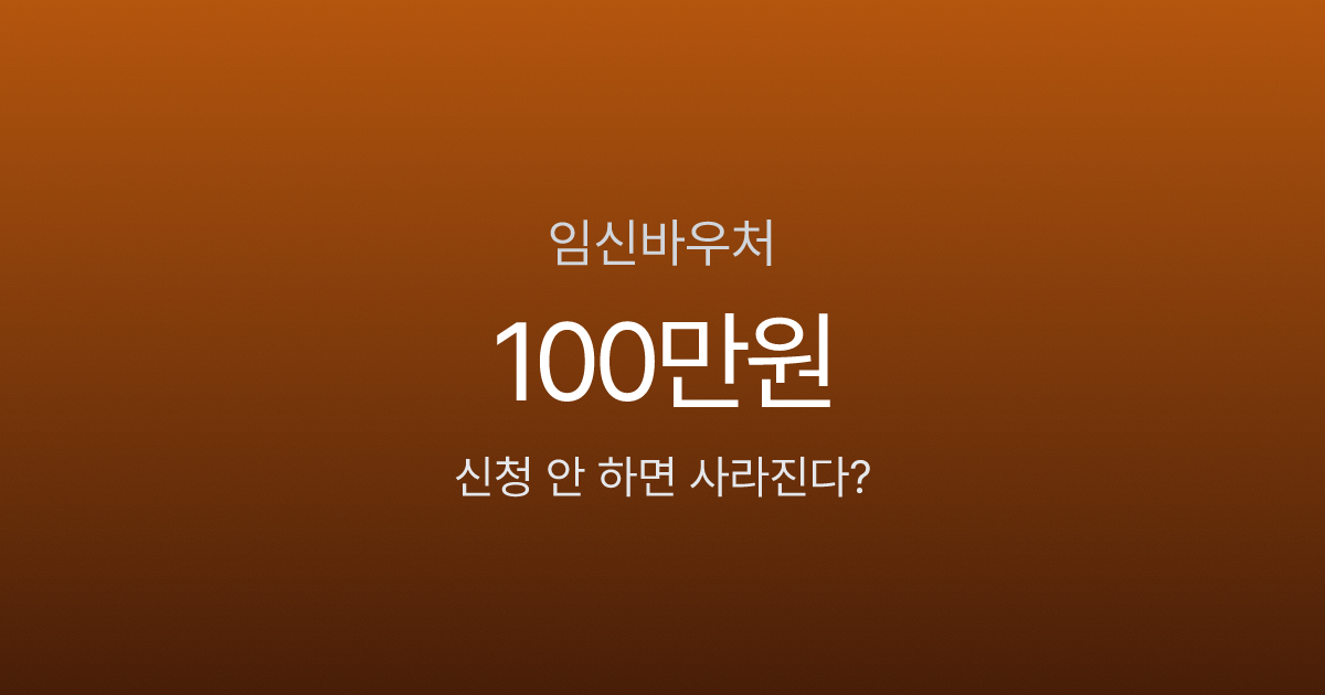 임신바우처 100만원, 신청 안 하면 그냥 사라진다고요?