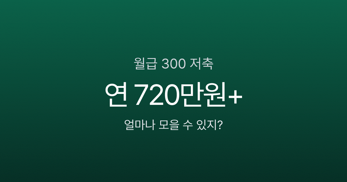 월급 300만원 직장인, 1년 저축 시뮬레이션