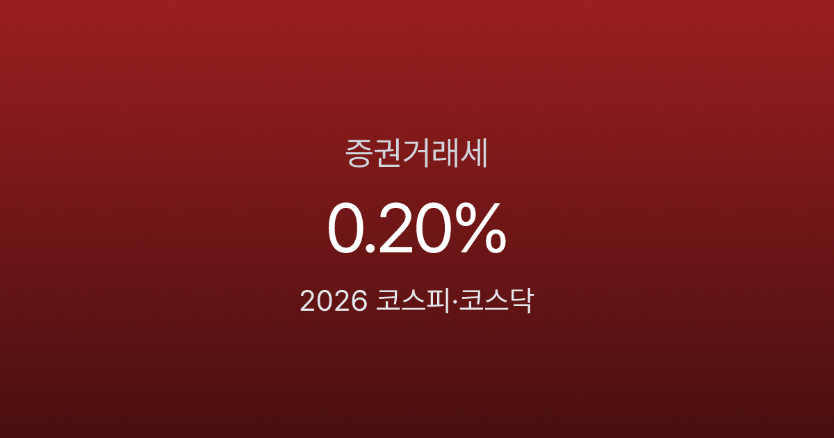 2026 증권거래세 세율 코스피·코스닥 0.20%, 단타 치면 10년에 1억 낸다