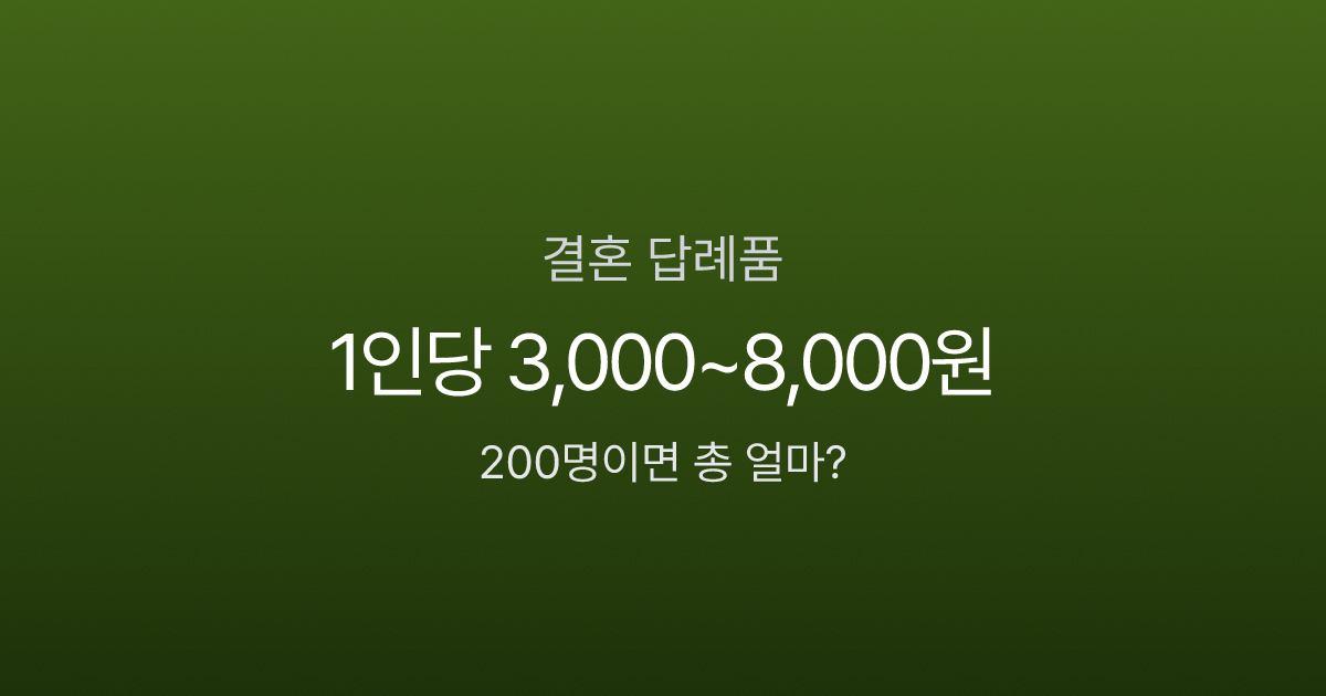 결혼 답례품 1인당 3,000원이면 충분할까? 하객 200명 기준 예산 시뮬레이션